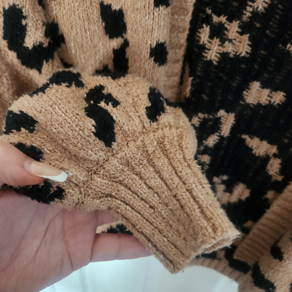 Leopard Print Cardigan Sweater - Picture 2 of 5